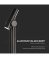 4W hagelampe bedlampe - 100cm, IP44, sort, aluminium, 12,9x15,9x100 cm