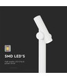 100cm 5,2W dobbelt LED hagelampe - IP44, hvit, 3000K, justerbar lysstråle, 100cm høy
