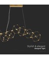 28W LED designer pendel - Gull, 3000K, L94,5 x W32,5 cm, dekorativ hengelampe