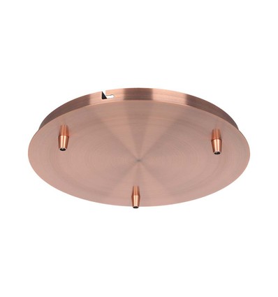 Baldakin i rødkobber farget - Ø30cm, høyde 2,5cm, 3 hull, takrosett