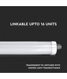 60cm 18W vanntett komplett LED-armatur, gjennomgangskoblet - 130lm/W, IP65, 6 års garanti