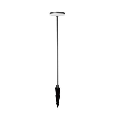 12W LED hagelampe med spyd, 80cm - IP65, RA90, antrasitt, 2-i-1 funksjon, 3000K