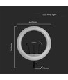 LED Ring light med stativ - 55W, Ø44cm, 3 telefonholdere, fjernkontroll, 3200K-5800K