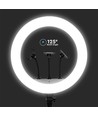 LED Ring light med stativ - 55W, Ø44cm, 3 telefonholdere, fjernkontroll, 3200K-5800K