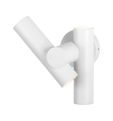 6W vegglampe med 2-veis spot - IP44, hvit, 4000K, 300° justerbar, inkl. lyskilde
