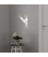 6W vegglampe med 2-veis spot - IP44, hvit, 4000K, 300° justerbar, inkl. lyskilde
