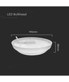 V-Tac Utendørs 18W vegg-/taklampe - Bulkhead, IP54, Ø19,5cm, høyde 3,8cm