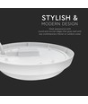 V-Tac Utendørs 18W vegg-/taklampe - Bulkhead, IP54, Ø19,5cm, høyde 3,8cm