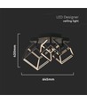 46W Designer LED pendel - 4900lm, dimbar, sort, 3000K, varm hvit