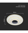 125W Designer LED taklampe, 13100lm - Ø50cm, dimbar, 3-i-1 CCT, inkl. fjernkontroll