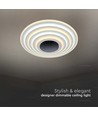 125W Designer LED taklampe, 13100lm - Ø50cm, dimbar, 3-i-1 CCT, inkl. fjernkontroll