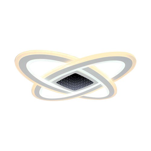 130W LED designer lysekrone, dimbar - 13600lm, 3-i-1 CCT, inkl. fjernkontroll, sort/hvit design