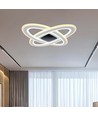 130W LED designer lysekrone, dimbar - 13600lm, 3-i-1 CCT, inkl. fjernkontroll, sort/hvit design