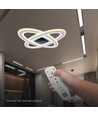 130W LED designer lysekrone, dimbar - 13600lm, 3-i-1 CCT, inkl. fjernkontroll, sort/hvit design
