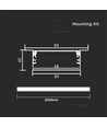 12W LED vegglampe - 1100lm, IP20, grå, 26 x 12 cm, inkl. lyskilde