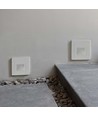 3W LED trappelys for innbygging - IP65, varm hvit, hvit kant, firkantet, 5,8x5,8 cm