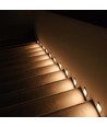 3W LED trappelys for innbygging - IP65, varm hvit, hvit kant, firkantet, 5,8x5,8 cm