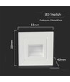 3W LED vegglampe for innbygging - IP65, varm hvit, hvit kant, firkantet, 5,8x5,8 cm