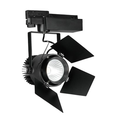 33W LED skinnespot, RA90 - Samsung LED chip, 3000lm, 3000K, sort, 5 års garanti