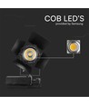 33W LED skinnespot med Samsung LED chip, RA90 - 3000lm, sort, 24-60 grader, 5 års garanti
