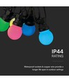 7m LED lyskjede med 15 RGB pærer - 0.5W/pære, styres via medfølgende fjernkontroll