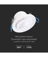 300W Mikrobølge bevegelsessensor - 360°, hvit, IP20, rekkevidde 1-8m, justerbar lux og tid