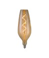 E27 4W LED filament spiralpære - B125, 250lm, 2700K, Amber/Smoky glass, 300° utstråling