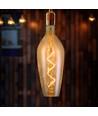 E27 4W LED filament spiralpære - B125, 250lm, 2700K, Amber/Smoky glass, 300° utstråling