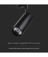 30W/40W skinnespot, RA90, sort - CCT, 35 grader, COB LED