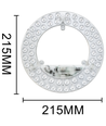 24/18/12W LED-innsats med linser, flimmerfri - Ø21,5 cm, Valgfri CCT, erstatt G24, sirkulærrør og kompaktlysrør