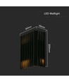 12W LED vegglampe med opp/ned lys - IP65, sort, 4000K, 1250lm, 340° lysspredning