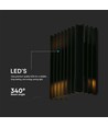 12W LED vegglampe med opp/ned lys - IP65, sort, 4000K, 1250lm, 340° lysspredning