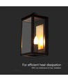 E14 utendørs vegglampe - Sort, IP65, jern, uten lyskilde