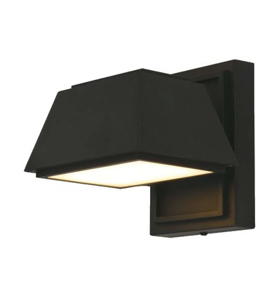 15W LED vegglampe med opp/ned lys - IP65 utendørs, 130lm/W, sort, 16x16,5cm, inkl. lyskilde