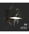 15W LED vegglampe med opp/ned lys - IP65 utendørs, 130lm/W, sort, 16x16,5cm, inkl. lyskilde