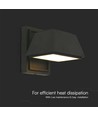 15W LED utendørs vegglampe - 16x16,5x16,4 mm, 4000K, svart, IP65