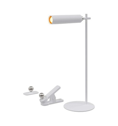 Oppladbar 3-i-1 LED-lampe - Magnetisk, hvit, dimbar, inkl. fot og 2 stk. monteringsbraketter
