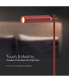 Oppladbar 3-i-1 LED-lampe - Magnetisk, rød, dimbar, inkl. fot og 2 stk. monteringsbraketter