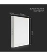 24W LED-taklampe - 28,7 x 28,7 cm, høyde: 3,1 cm, hvit kant