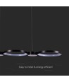38W LED pendellampe, 100cm - Sort, 4560lm, 3000K, inkl. lyskilde