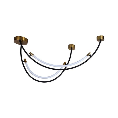 20W LED pendel / taklampe, L100x60cm - 2500lm, sort og gull, IP20, inkl. lyskilde