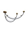 20W LED pendel / taklampe, L100x60cm - 2500lm, sort og gull, IP20, inkl. lyskilde
