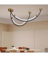 20W LED pendel / taklampe, L100x60cm - 2500lm, sort og gull, IP20, inkl. lyskilde
