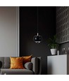 9W LED pendel - 1000lm, sort, 10x10x100cm, IP20 innendørs