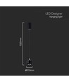 9W LED pendel - 1000lm, sort, 10x10x100cm, IP20 innendørs