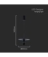9W designer pendel - Sort, 1000lm, 120°, IP20 innendørs