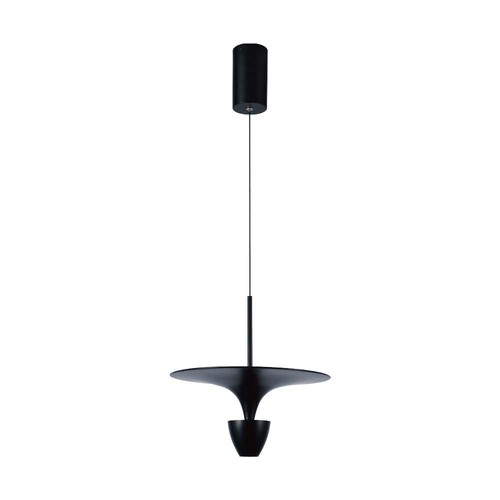 9W LED pendellampe, sort - 1000lm, 120 grader, IP20 innendørs, inkl. lyskilde