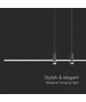 19W LED pendel - 80cm, sort, 2160lm, inkl. lyskilde