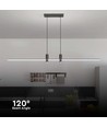 19W LED pendel - 80cm, sort, 2160lm, inkl. lyskilde