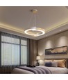 32W LED designer pendel - Ø43cm, hvit med tredetaljer, 3000K, 4000lm